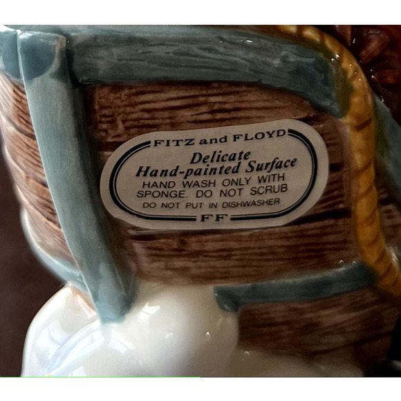 Fitz & Floyd Ballooning Bunnies Hot Air Balloon Sailboat Teapot 1995 Rare - Picture 9 of 9